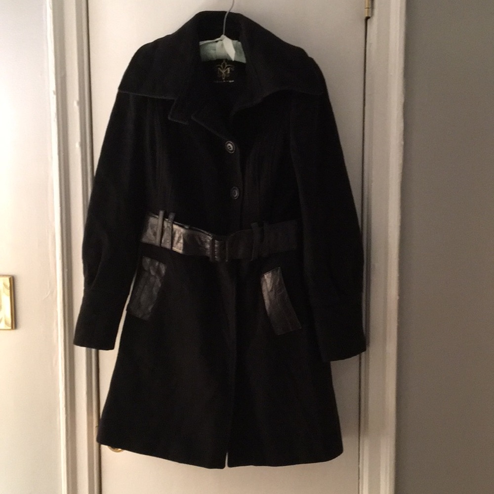 Mackage Black Wool Coat and Leather Coat. Size S/P